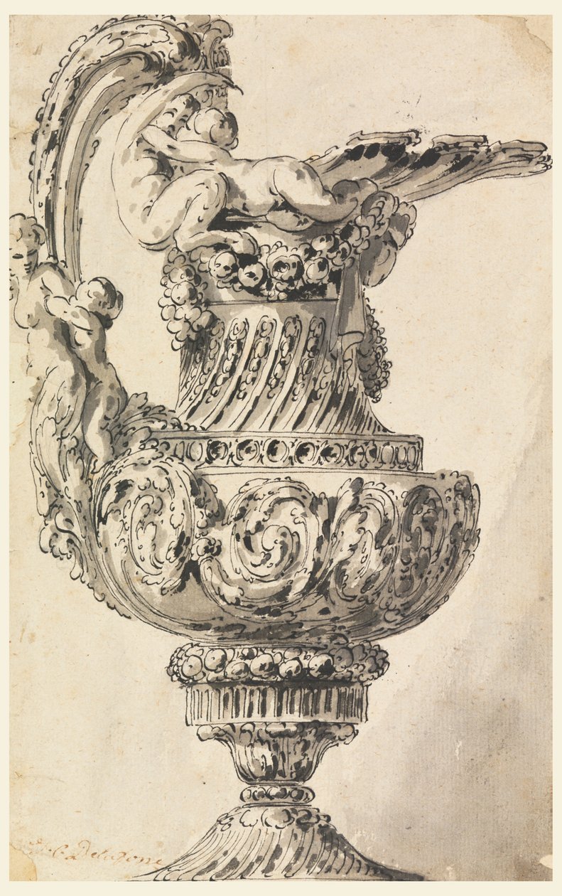 Design för en dekorativ Ewer av Jean Charles Delafosse