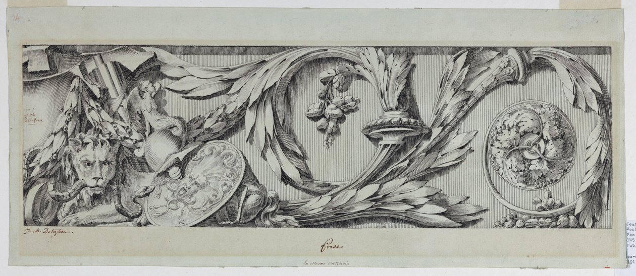 Teckning, frise med Rinceau, 1775-80 av Jean Charles Delafosse