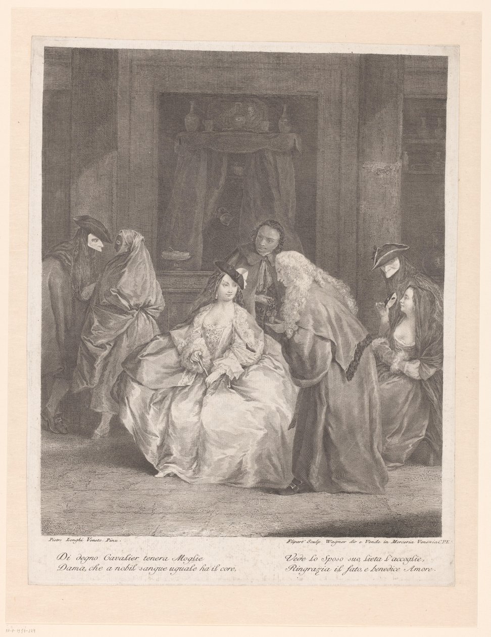 Maskerad boll Scener från livet i Venedig (serietitel) av Jean Charles Flipart