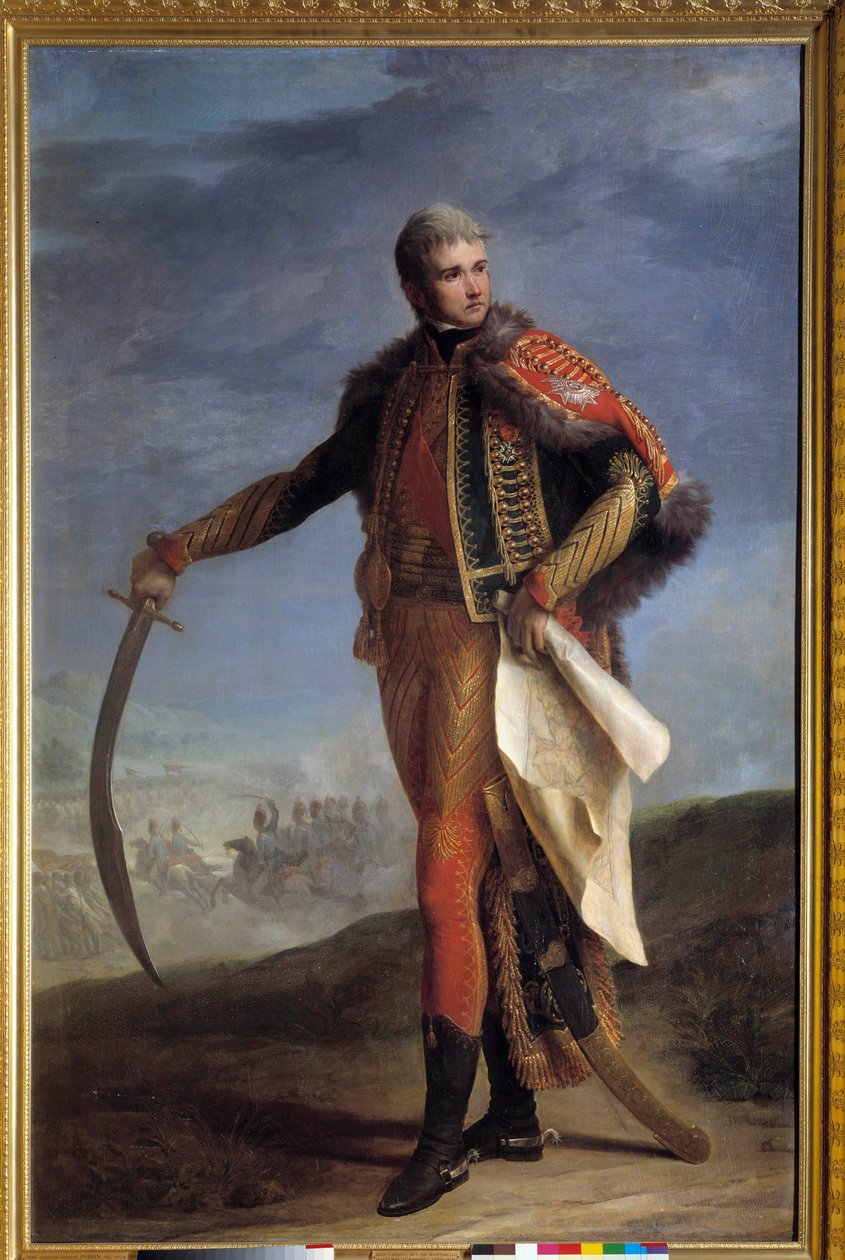 Porträtt till fots av Jean Lannes (1769-1809) hertig av Montebello, marechal av Empire Målning av Jean Charles Nicaise Perrin (1754-1831). 1804-1809. Dämpa. 2,1x1,4 m. - Hellängdsporträtt av Jean Lannes (1769-1809) hertig av Montebello, marskalk av imperie av Jean Charles Nicaise Perrin