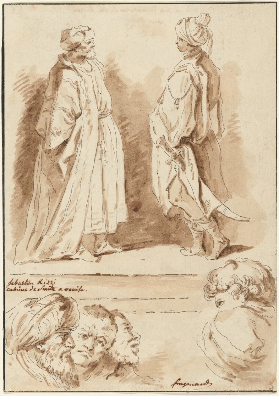 Detaljer från "The Adoration of the Magi" och "The Pool at Bethesda" av Jean Claude Richard de Saint Non after Jean Honoré Fragonard after Sebastiano Ricci