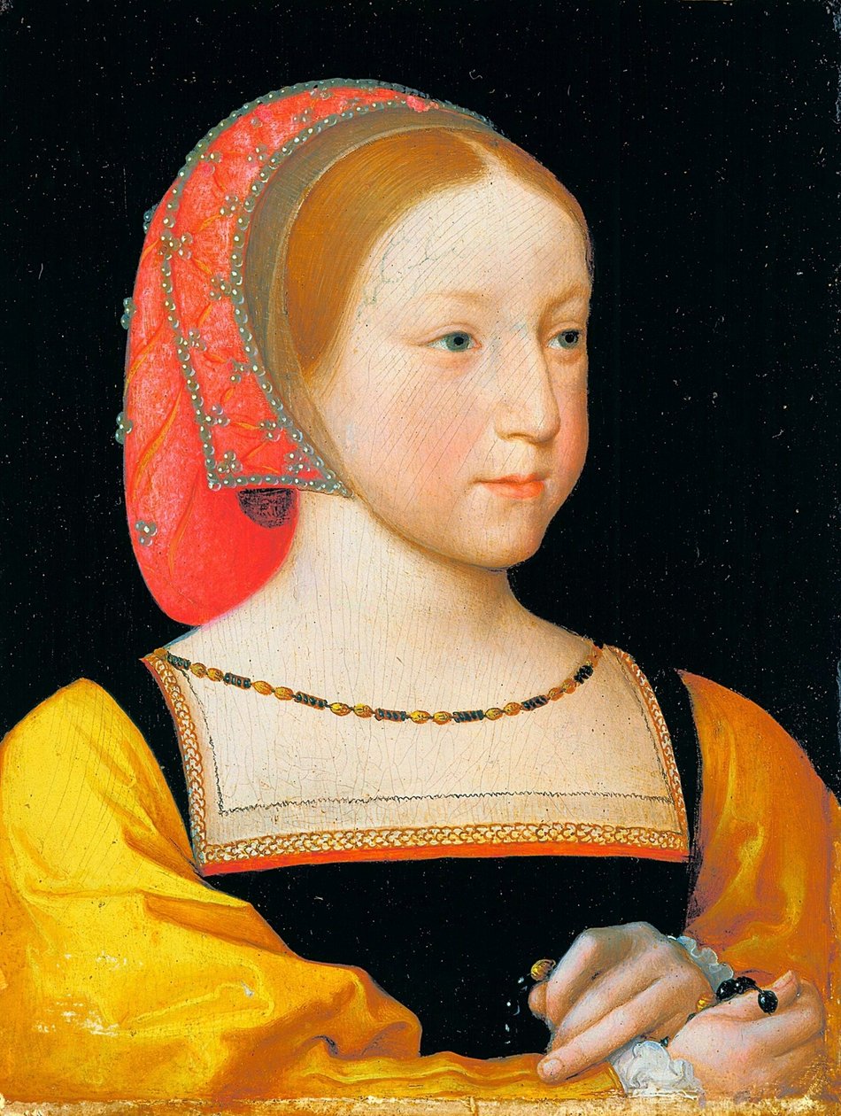 Franska: Portrait de Charlotte de Valois Porträtt av Charlotte av Frankrike av Jean Clouet