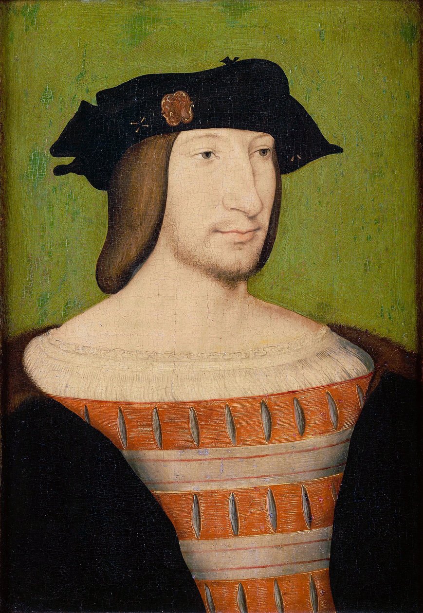 Porträtt av Frans I 1494-1547, kung av Frankrike, hertig av Bretagne, greve av Provence, 1515 av Jean Clouet