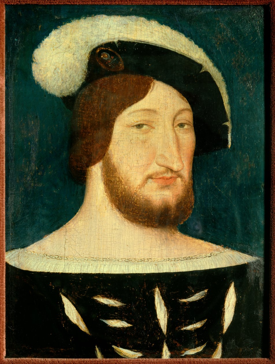 Porträtt av Francois I (1494 - 1547), kung av Frankrike. Målning av Jean Clouet (1485-1541) av Jean Clouet