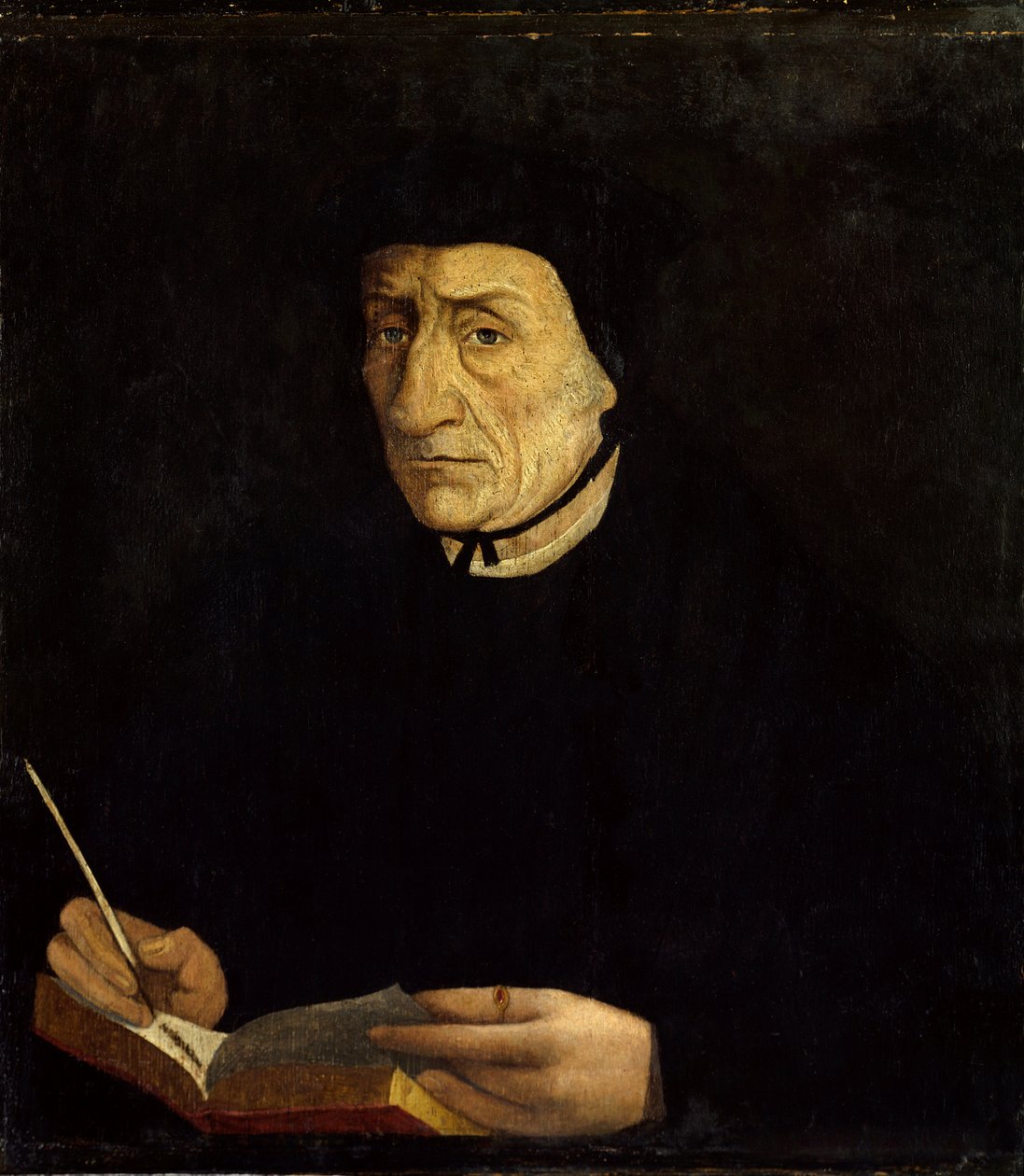 Porträtt av Guillaume Bude (Budee) (Budaeus) (1467-1540), fransk humanist. Målning av Jean Clouet (1485 - 1541) Ec. Fr. (h b/v 0,34 x 0,31). Versailles. Slottsmuseet. av Jean Clouet