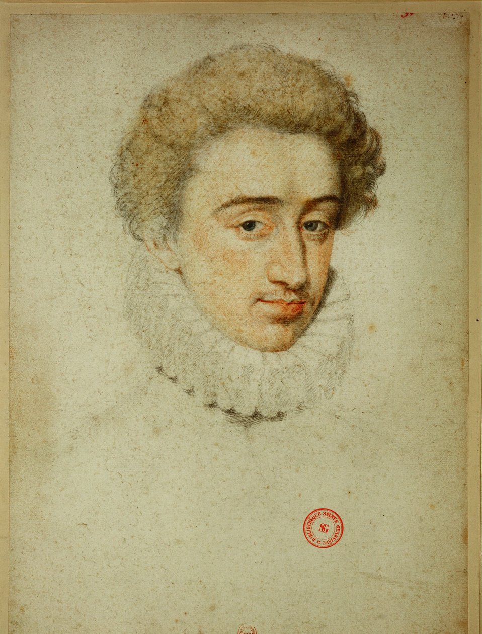 Den blivande kungen Henrik IV av Frankrike vid tiden för sitt giftermål med Margareta av Valois ... (krita på papper) av Jean Clouet