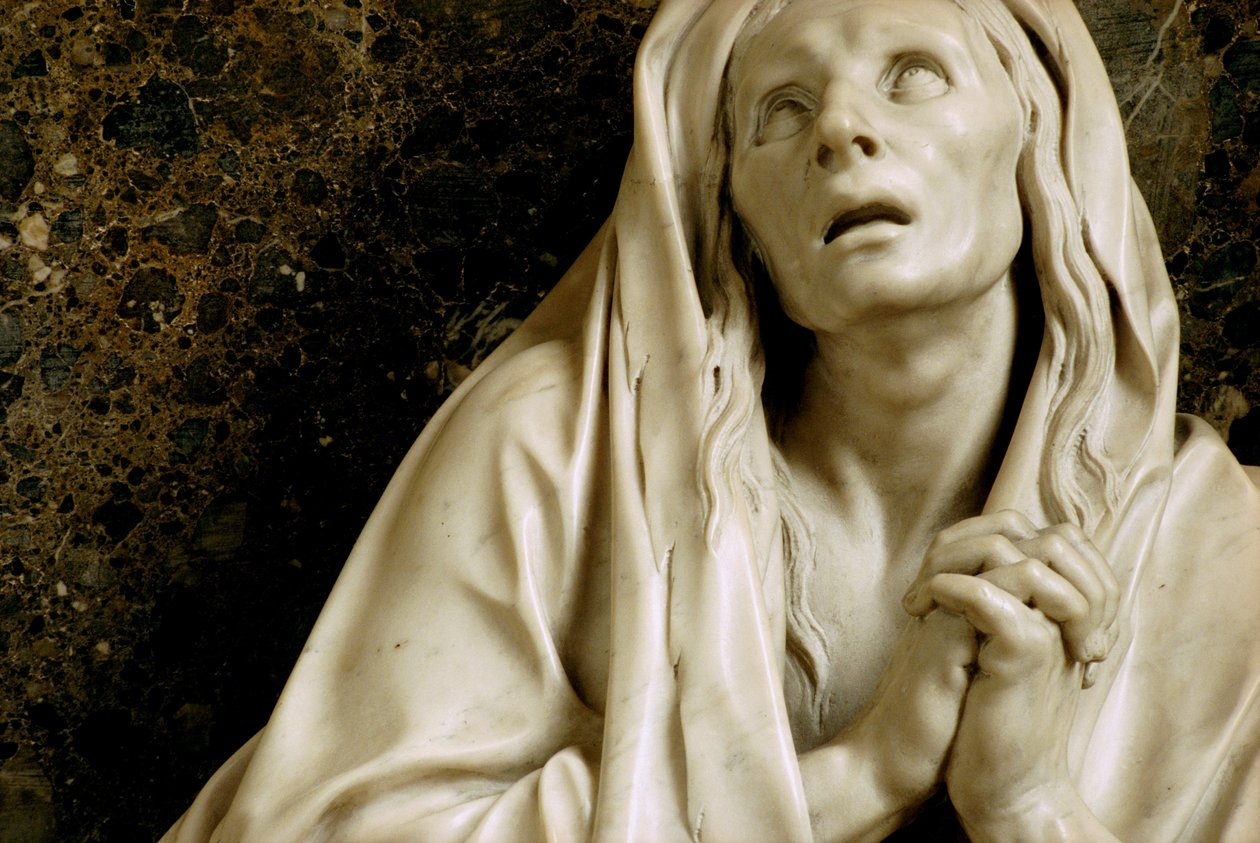 Julienne Le Bes grav, efter teckningar av Charles Le Brun (1619-90), c.1668-90 (marmor och stuckatur) (se även 248195 och 248196) (detalj) av Jean Collignon