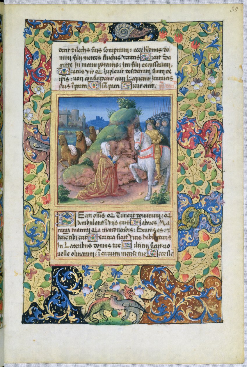 Ms Lat. Q.v.I.126 f.35 Mötet mellan Abigail och David, från Louis dOrleans