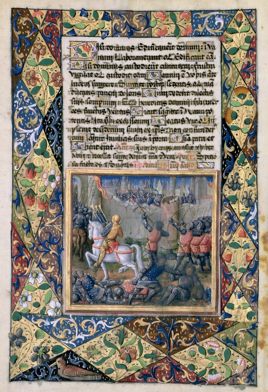 Ms Lat. Q.v.I.126 f.38v Rehabeam kriger mot Jerobeam, från 