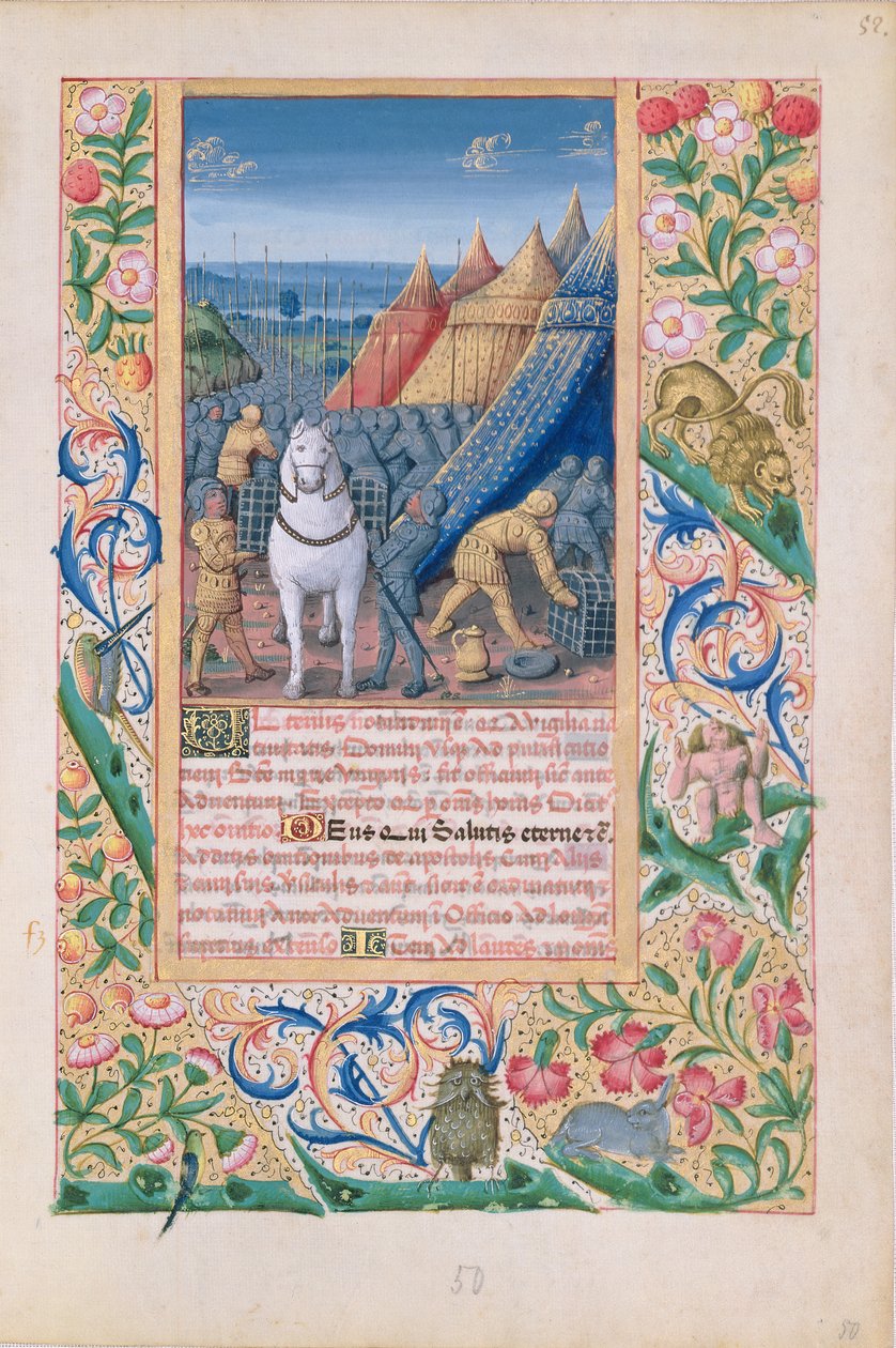 Ms Lat. Q.v.I.126 f.52 Assyrier som överger sitt läger i panik, från 