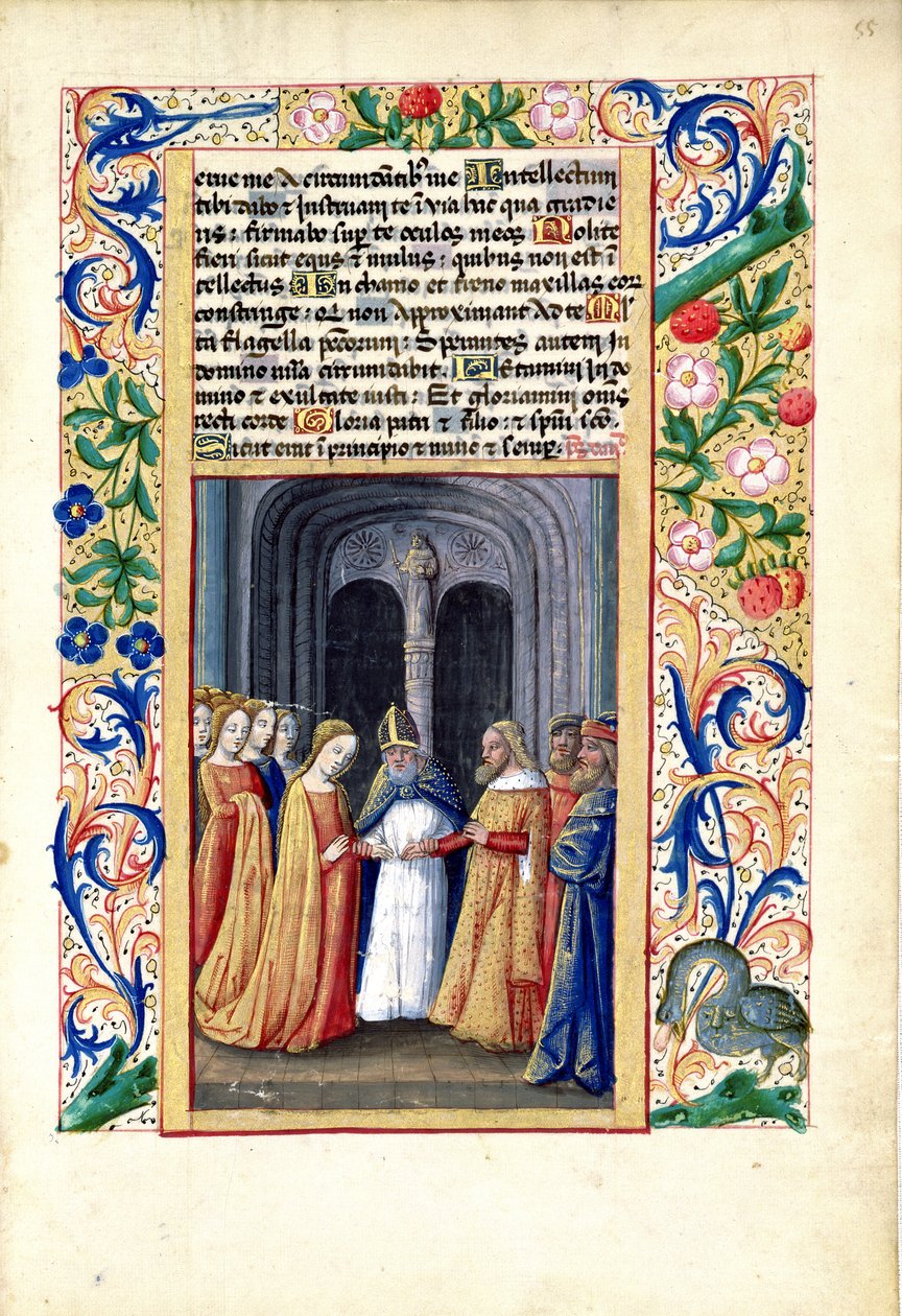 Ms Lat. Q.v.I.126 f.55 Michals äktenskap med David, från 