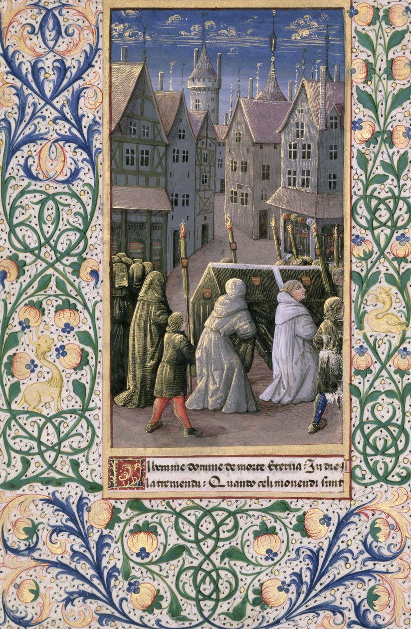Lat. Q.v.I.126 f.79v Begravningsprocession, från Louis d