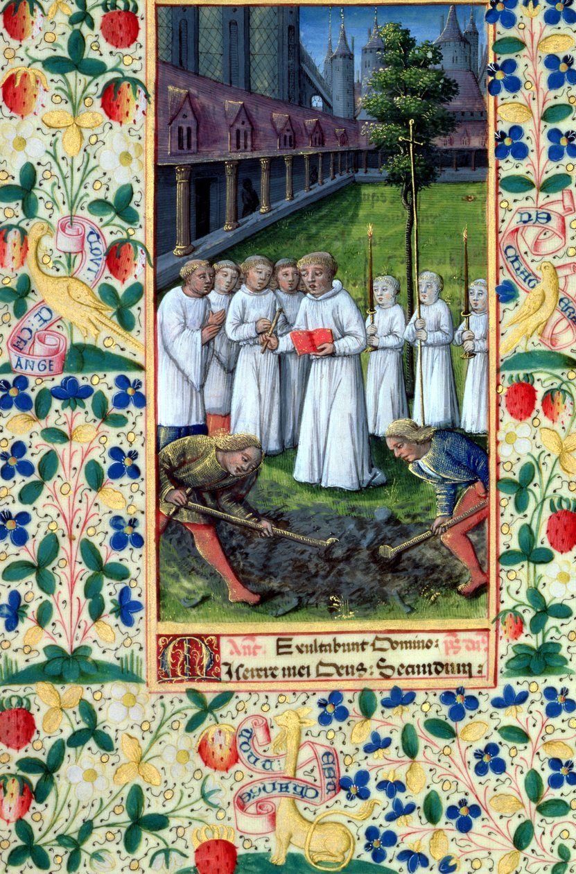 Lat. Q.v.I.126 f.80v En begravning, från Louis d