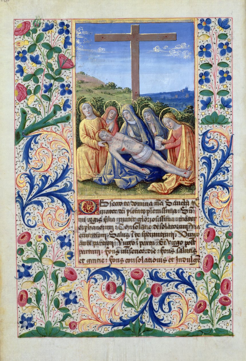 Ms Lat. Q.v.I.126 f.91v The Lamentation, från Louis dOrleans