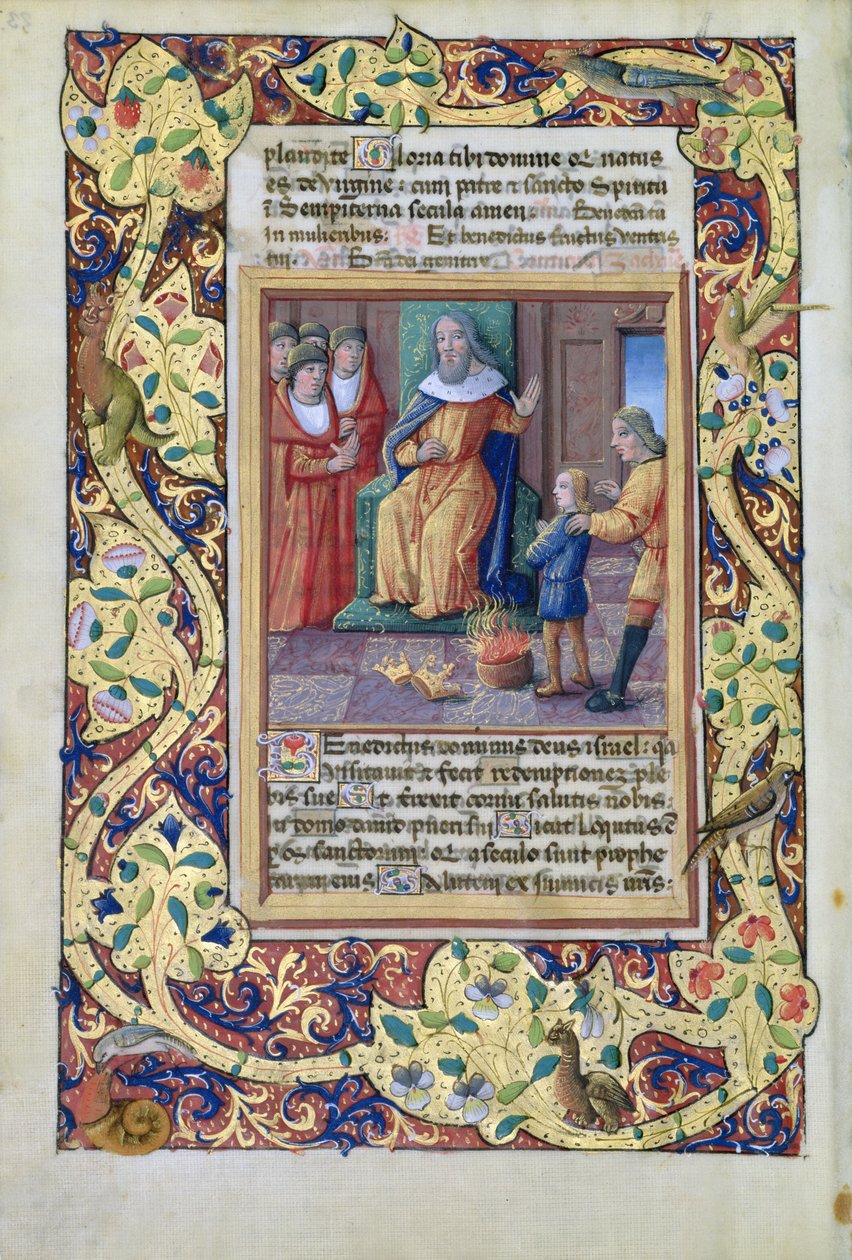 Ms. Lat. Q.v.I.126 fol.23v Josef tolkar Faraos drömmar, från Louis dOrleans