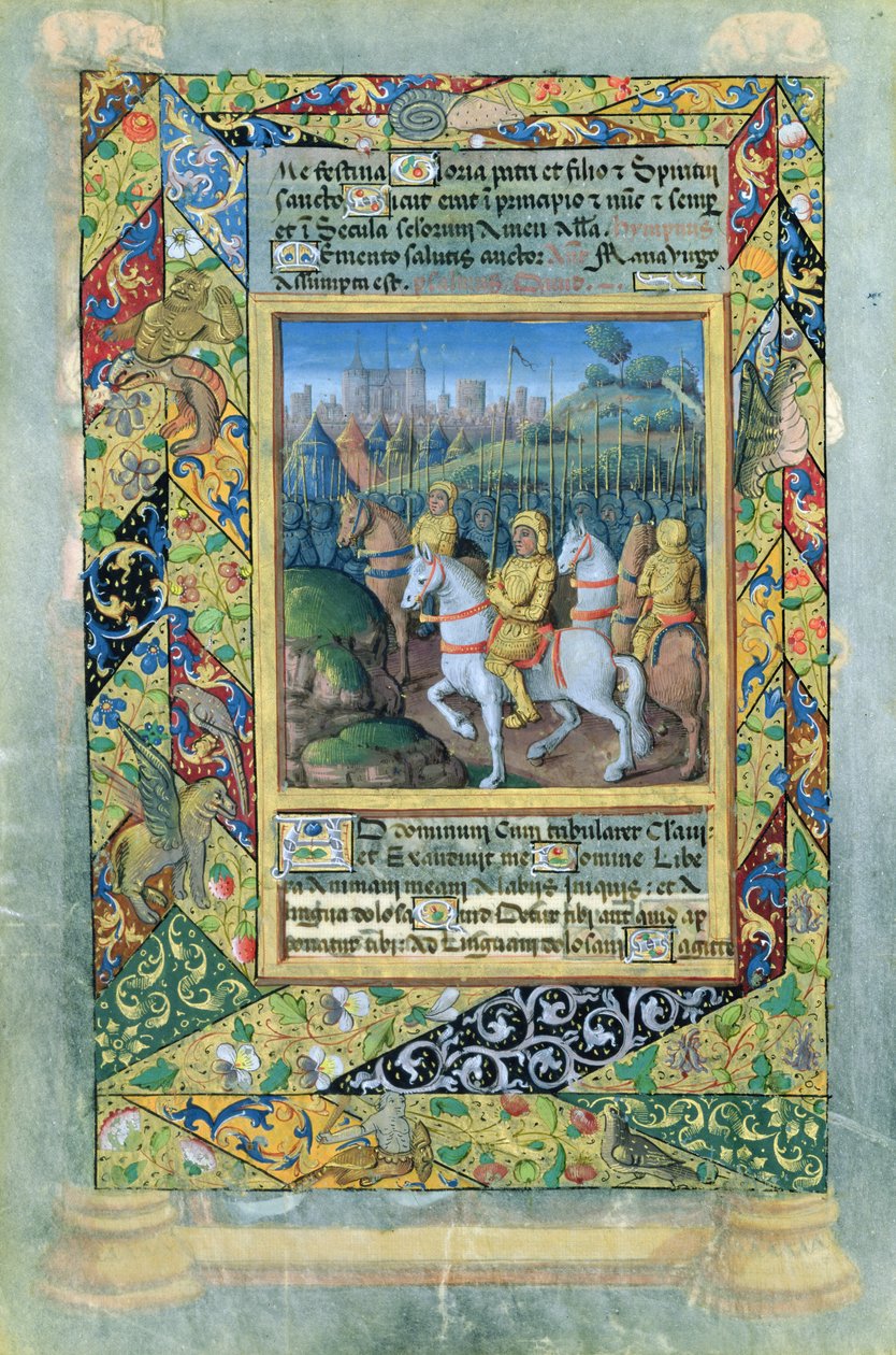 Ms. Lat. Q.v.I.126 fol.28v Israeliternas armé, från Louis dOrleans