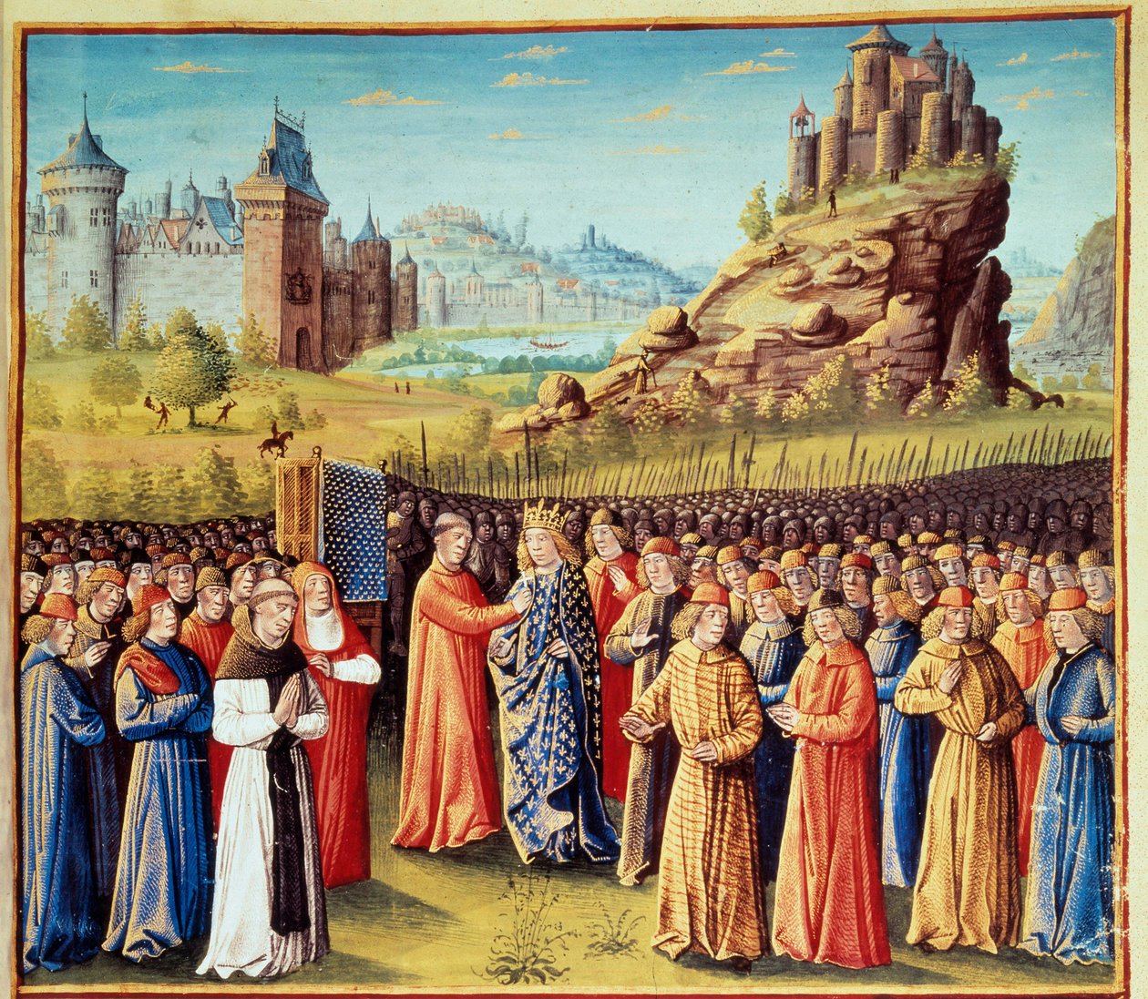 Andra korståget (1147-1149): Kung Ludvig VII sa att de unga (1120-1180) tog korset vid Vézelay i närvaro av Saint Bernard de Clairvaux (San Bernardo di Chiaravalle) (1090-1153) och kvällen i Versailles den 31 /03/1146. Många baroner tog också av Jean Colombe