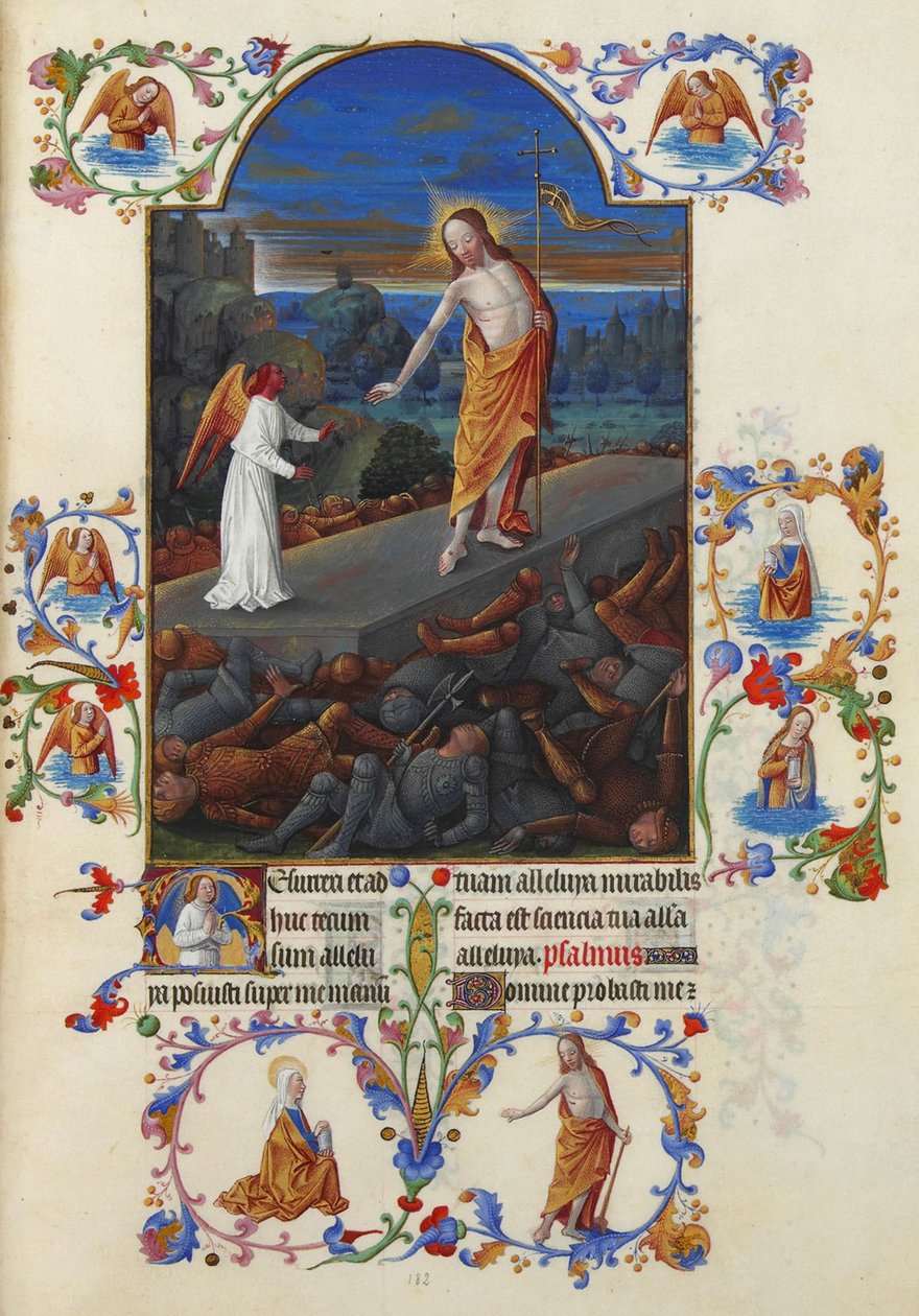 Très Riches Heures du Duc de Berry Folio 182, verso - Jesu Kristi uppståndelse av Jean Colombe