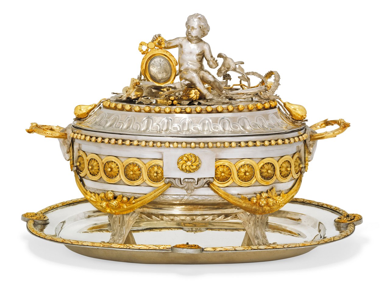 Soppterrin, lock och ställ, Malines, ca 1780 (förgylld metall & silver) (se även 430258) av Jean Corneille Hendrickx