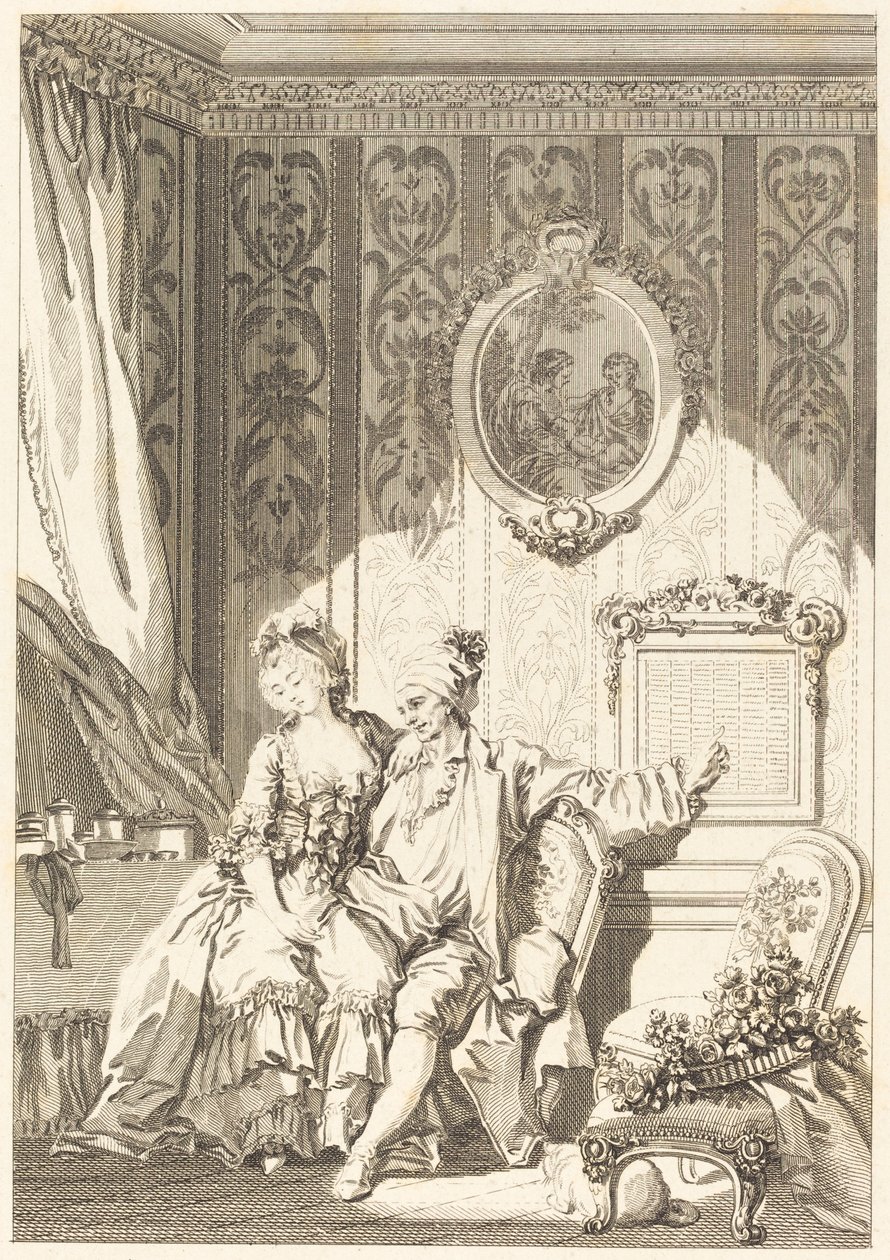 Vieillardernas kalender av Jean Dambrun after Jean Honoré Fragonard