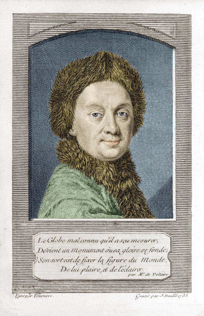 Pierre Louis Moreau de Maupertuis, astronom (1698 - 1759), graverad av J. Daullé 1755 av Jean Daullé