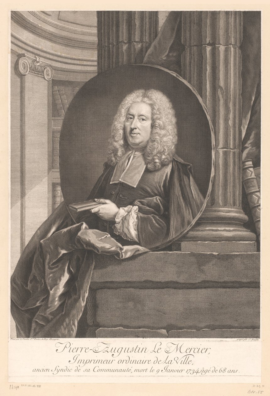 Porträtt av Pierre-Augustin Le Mercier Pierre-Augustin Le Mercier (titel på objektet) av Jean Daullé