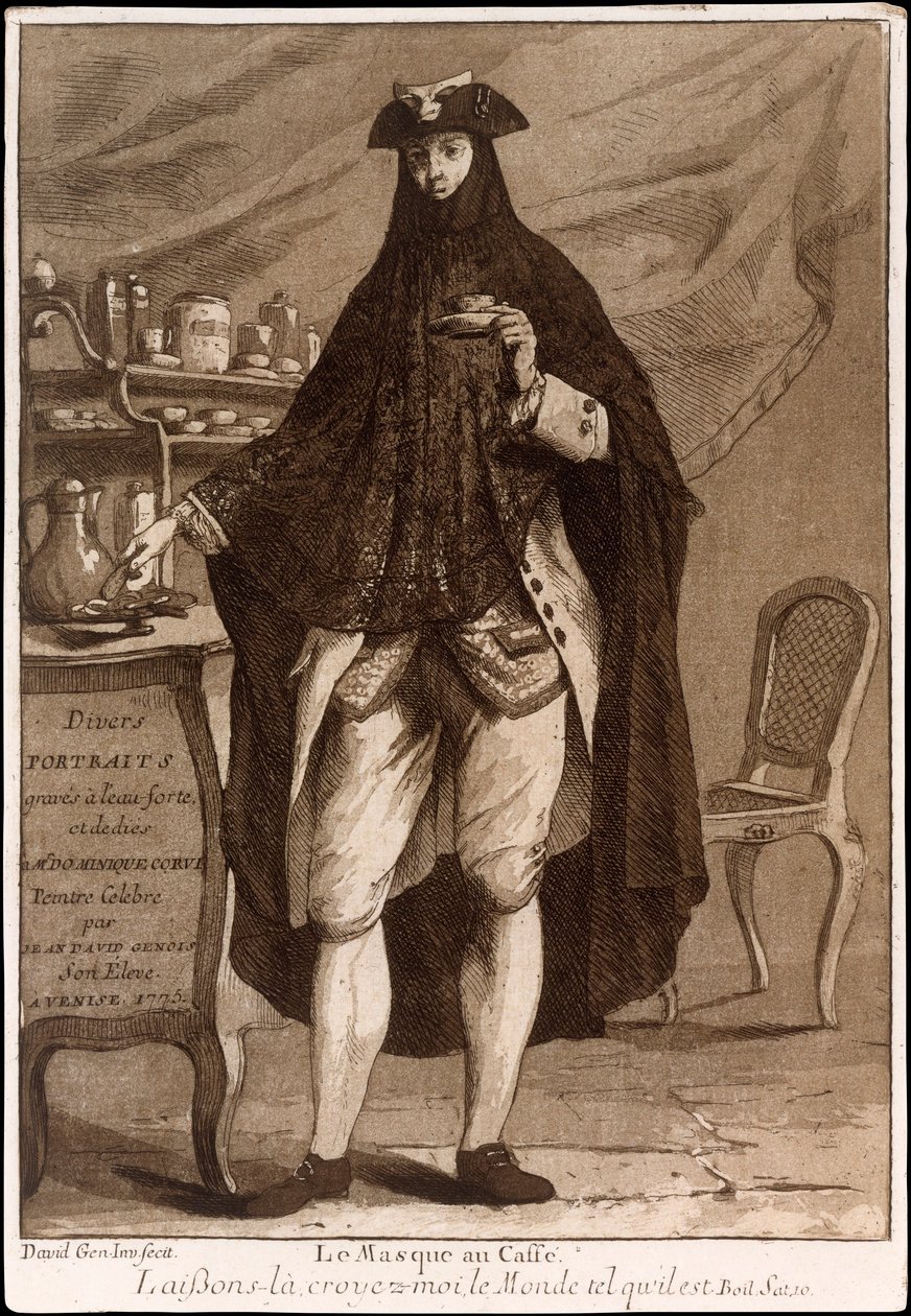 Titelsida från Divers Portraits, pub. 1775 års etsning. av Jean David Genois