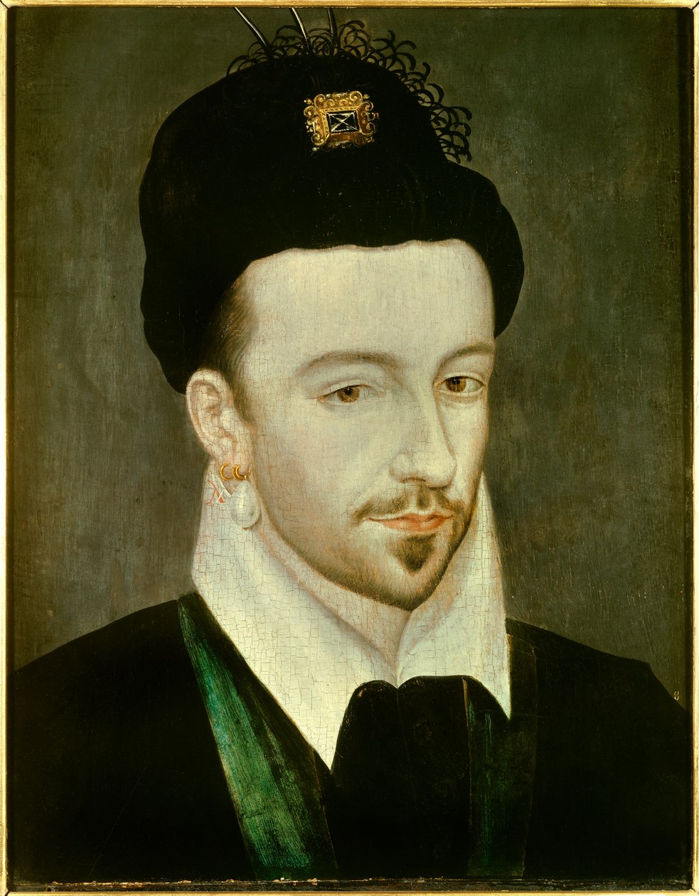 Porträtt av kungen av Frankrike Henri III (1551-1589) Målning tillskriven Jean Ducourt (andra hälften av 1500-talet) Sun. 0,29 x 0,22 m - Porträtt av kung Henri III av Frankrike (1551-1589). Målning tillskriven Jean Ducourt (andra hälften av 1500-talet av Jean Decourt