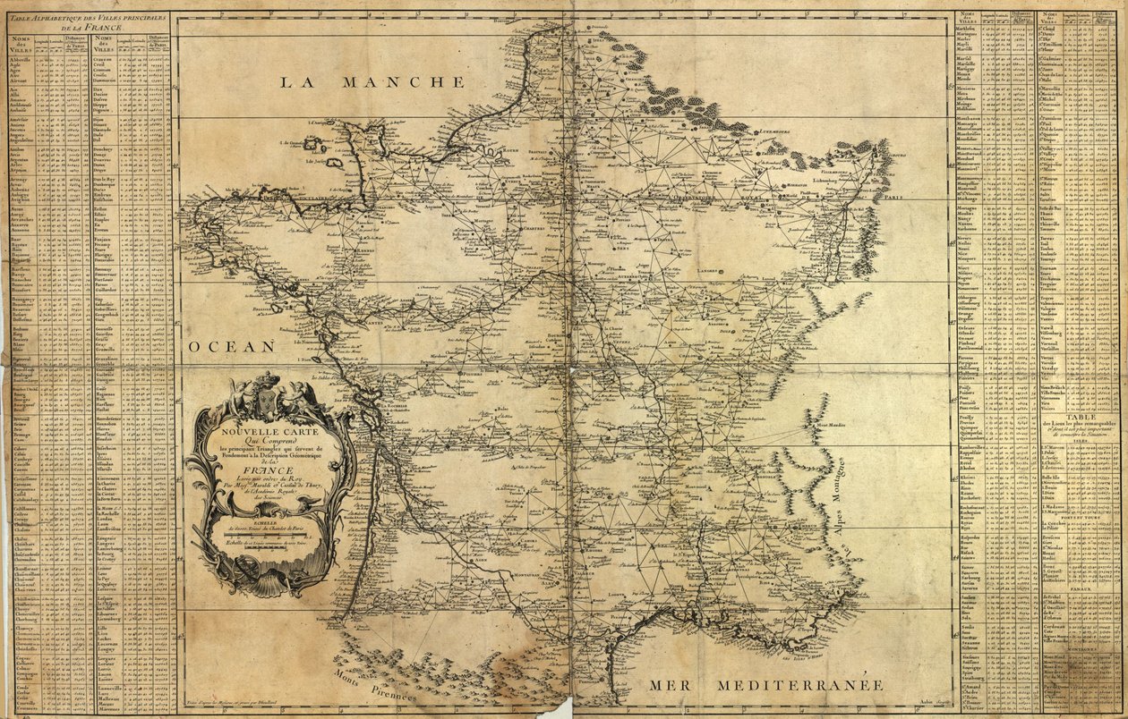 Ny karta över Frankrike, 1744 av Jean Dominique Maraldi