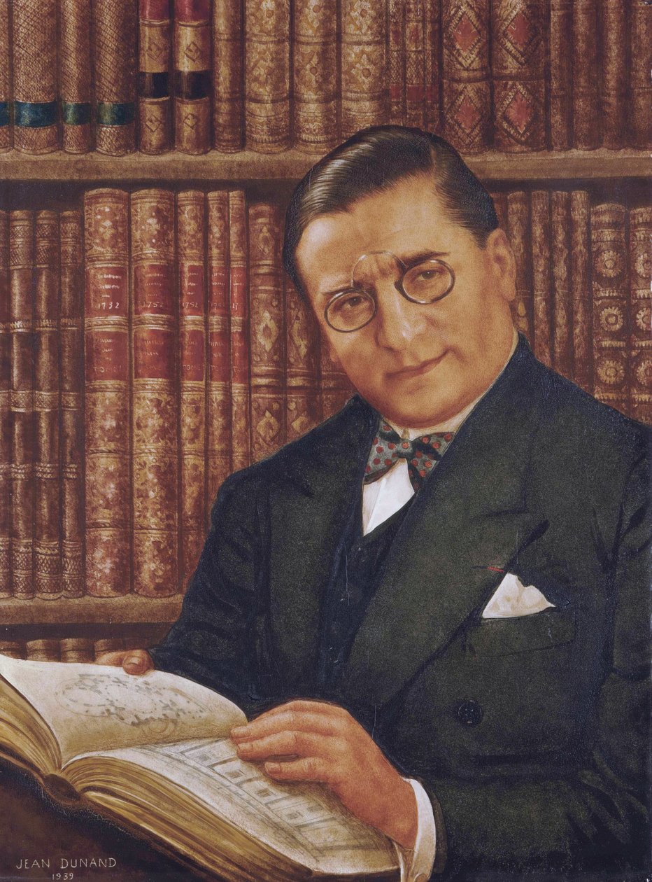 Armand Albert Rateau i sitt bibliotek, av Jean Dunand (1877-1942) av Jean Dunand