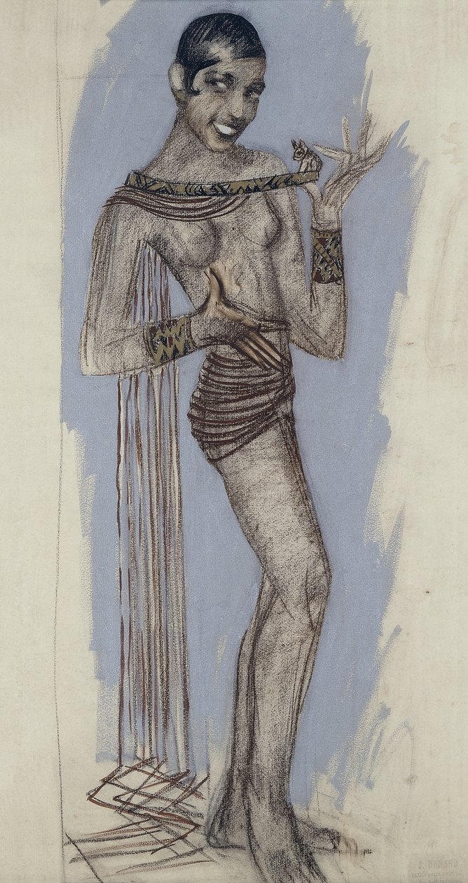Josephine Baker - En maquette för en viktig lackpanel, ca 1927 (penna på papper) av Jean Dunand