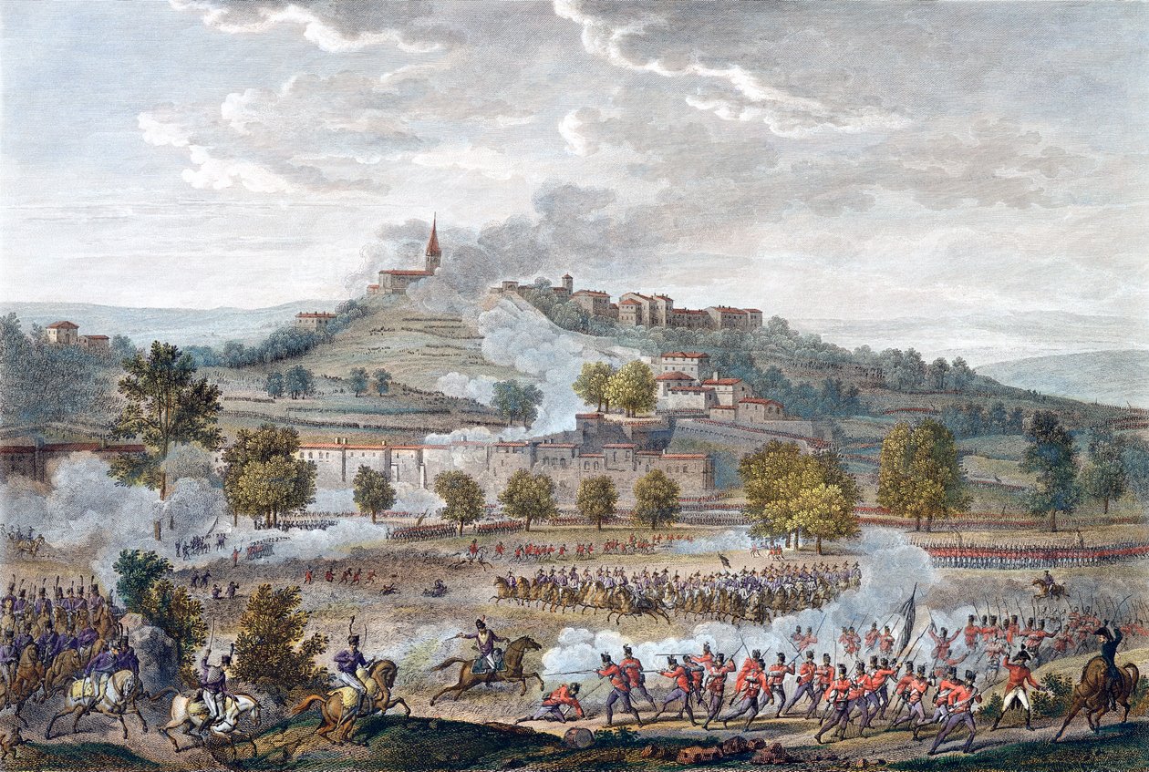 Slaget vid Montebello och Casteggio, Italien, 20 Prairial, år 8 9 juni 1800 av Jean Duplessis Bertaux