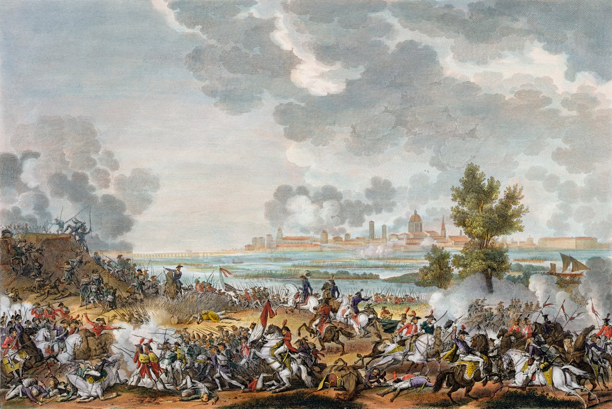 Slaget vid San Giorgio di Mantova, Italien, 29 Fructidor, år 4 september 1796 av Jean Duplessis Bertaux