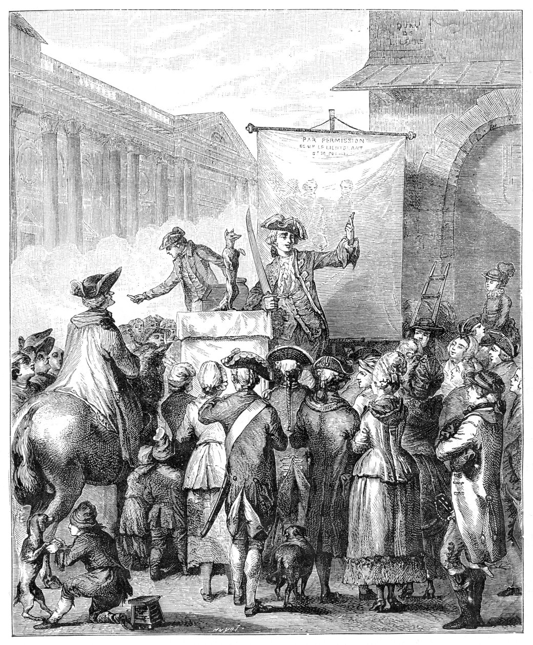 Charlatanen vid Louvren, Paris, 1885. av Jean Duplessis Bertaux