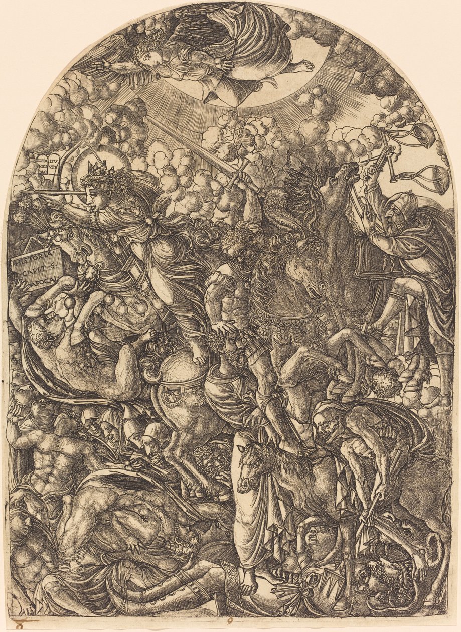 Saint John ser de fyra ryttarna av Jean Duvet