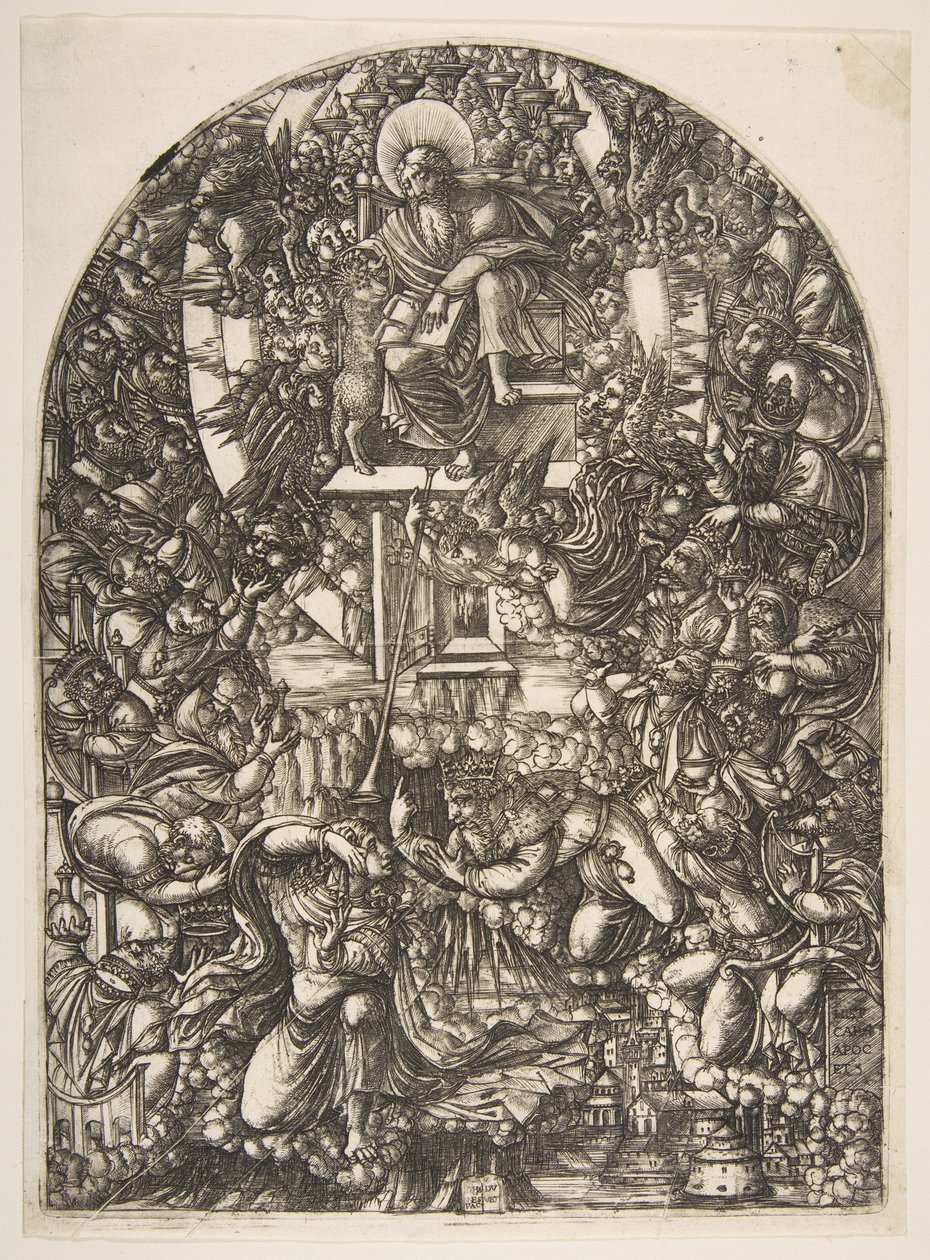 Sankt Johannes kallad till himlen, från Apocalypse.n.d. av Jean Duvet