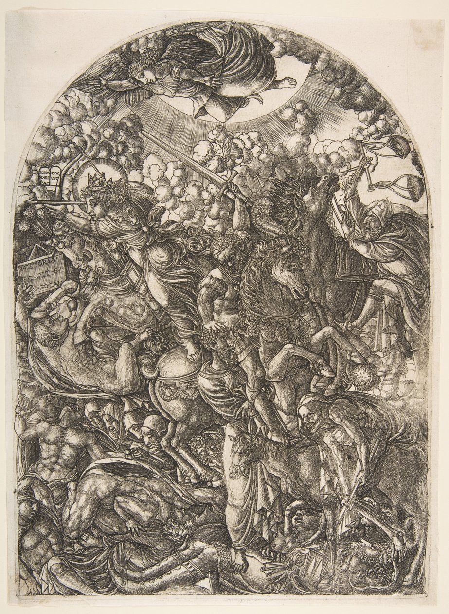 Saint John ser de fyra ryttarna, från Apocalypse.n.d. av Jean Duvet