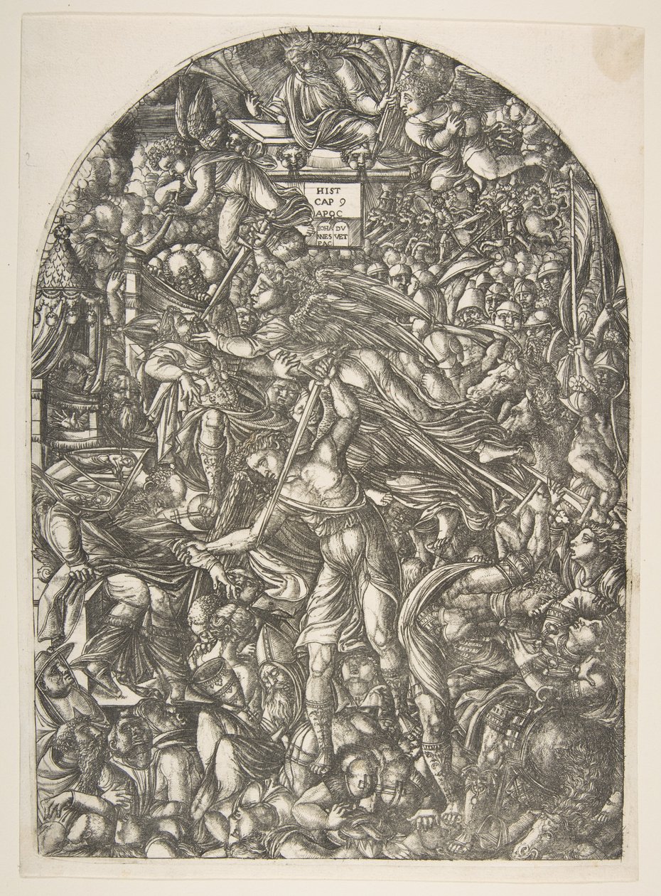 Ängeln som låter den sjätte trumpeten, från Apocalypse.n.d. av Jean Duvet