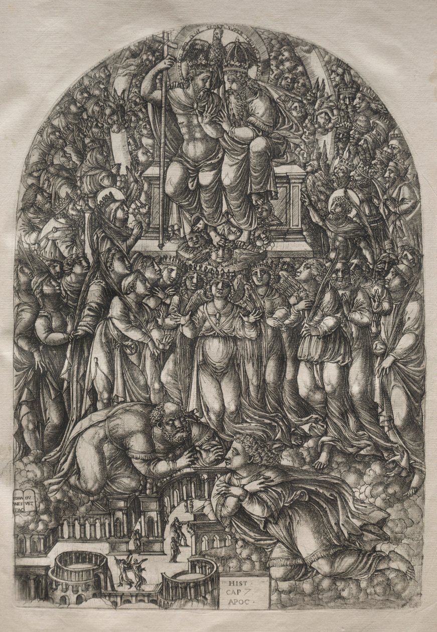 Apokalypsen: En oräknelig mängd som står framför tronen, 1546-1556. av Jean Duvet
