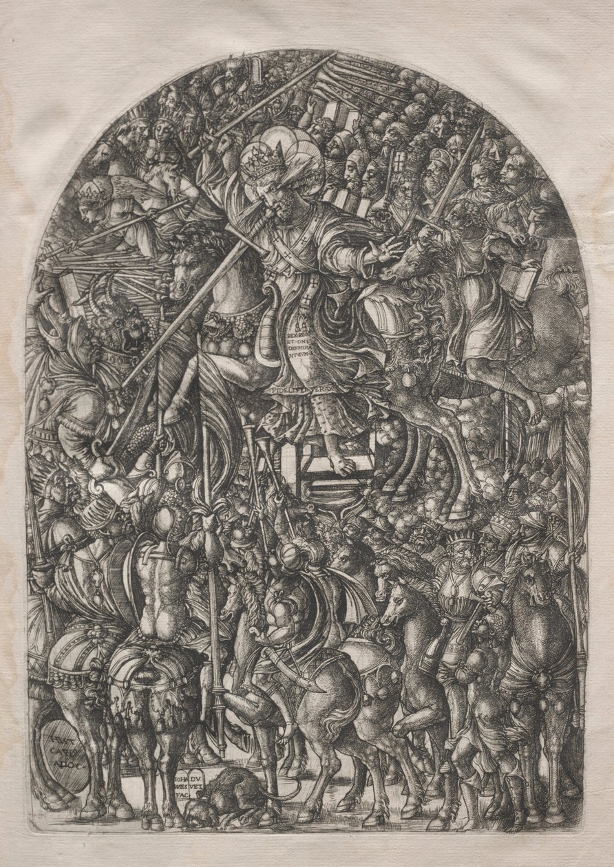 Apokalypsen: Kristus uppsatt på en vit häst, 1546-1556. av Jean Duvet