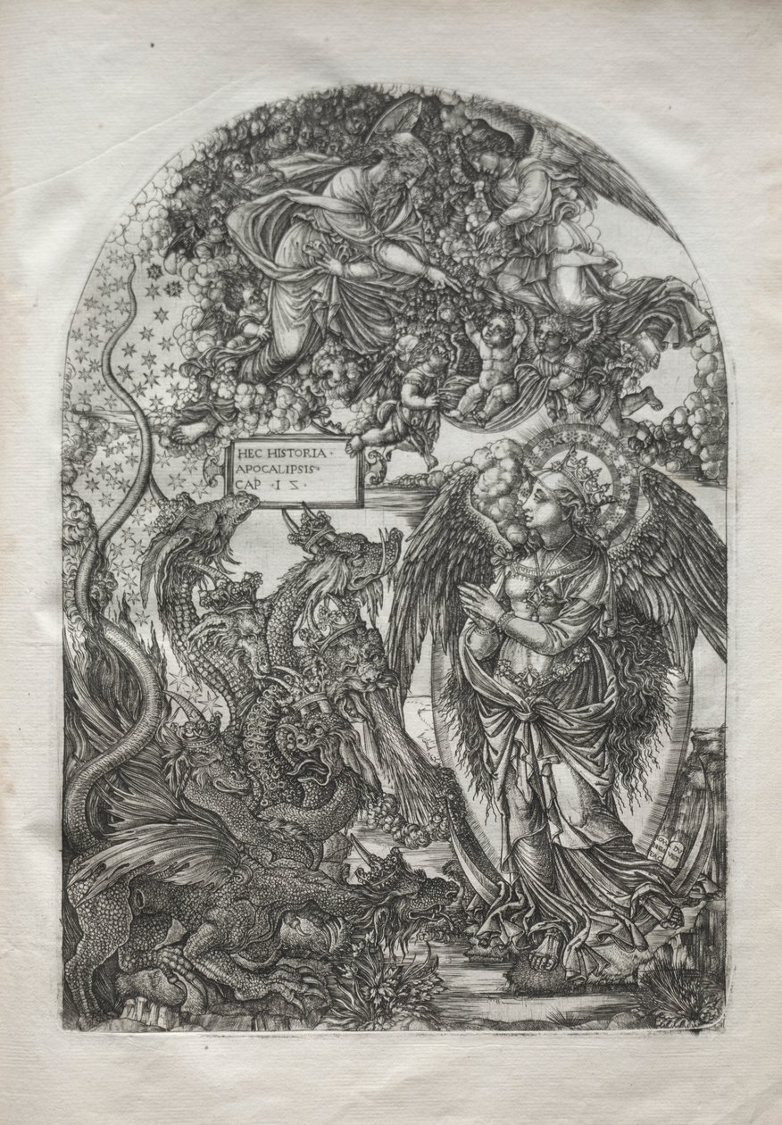 Apokalypsen: St. Mikael och draken, 1546-1556. av Jean Duvet