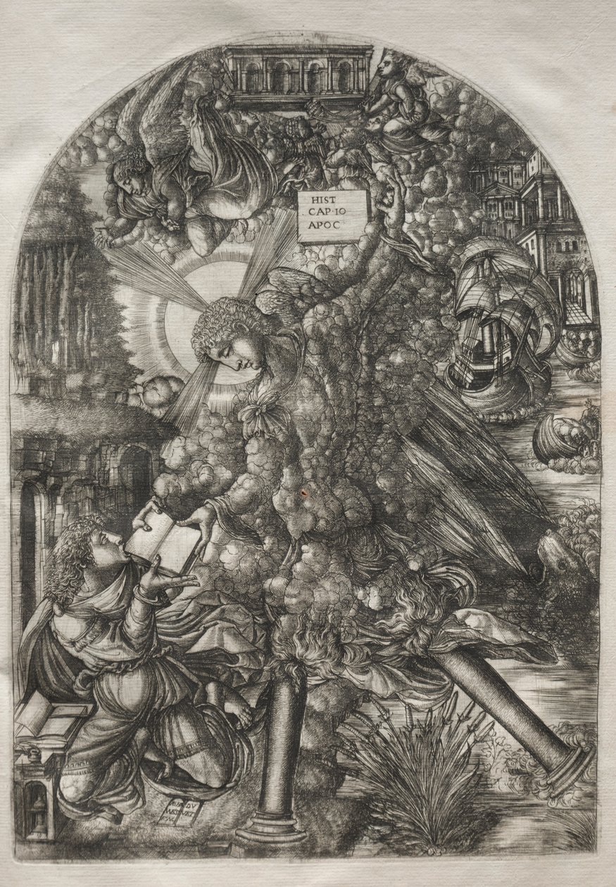 Apokalypsen: Ängeln ger Johannes boken att äta, 1546-1556. av Jean Duvet