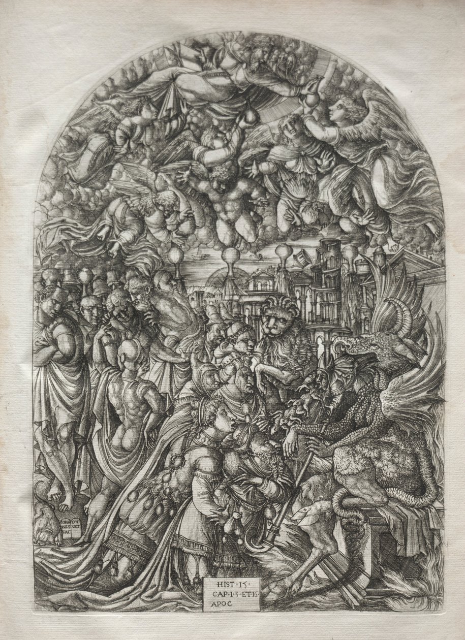 Apokalypsen: Kvinnan klädd med solen, 1546-1556. av Jean Duvet