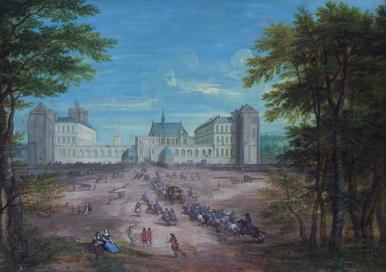 Kungens ankomst till slottet Vincennes (gouache) av Jean Eckman or Ecman