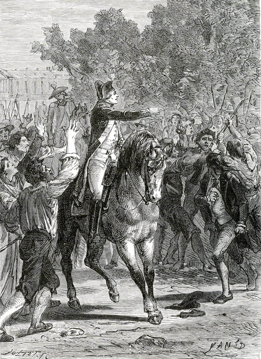 Franska revolutionen 1789-1799 General Lafayette i Versailles den 5 oktober 1789 av Jean Edouard (1824-99) Dargent