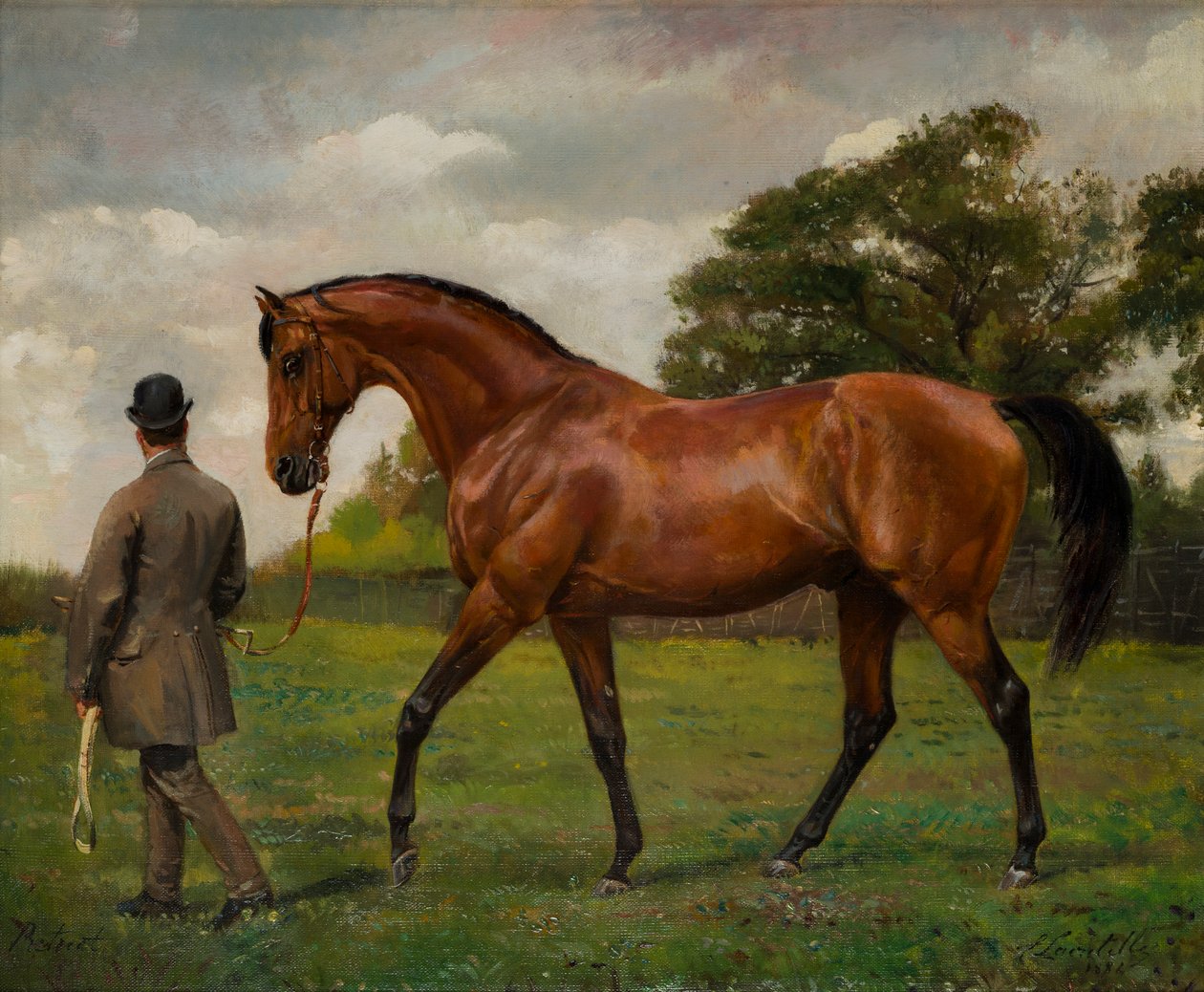 Retreat: vinnare av Doncaster Cup, ca 1884 (olja på duk) av Jean Edouard Lacretelle