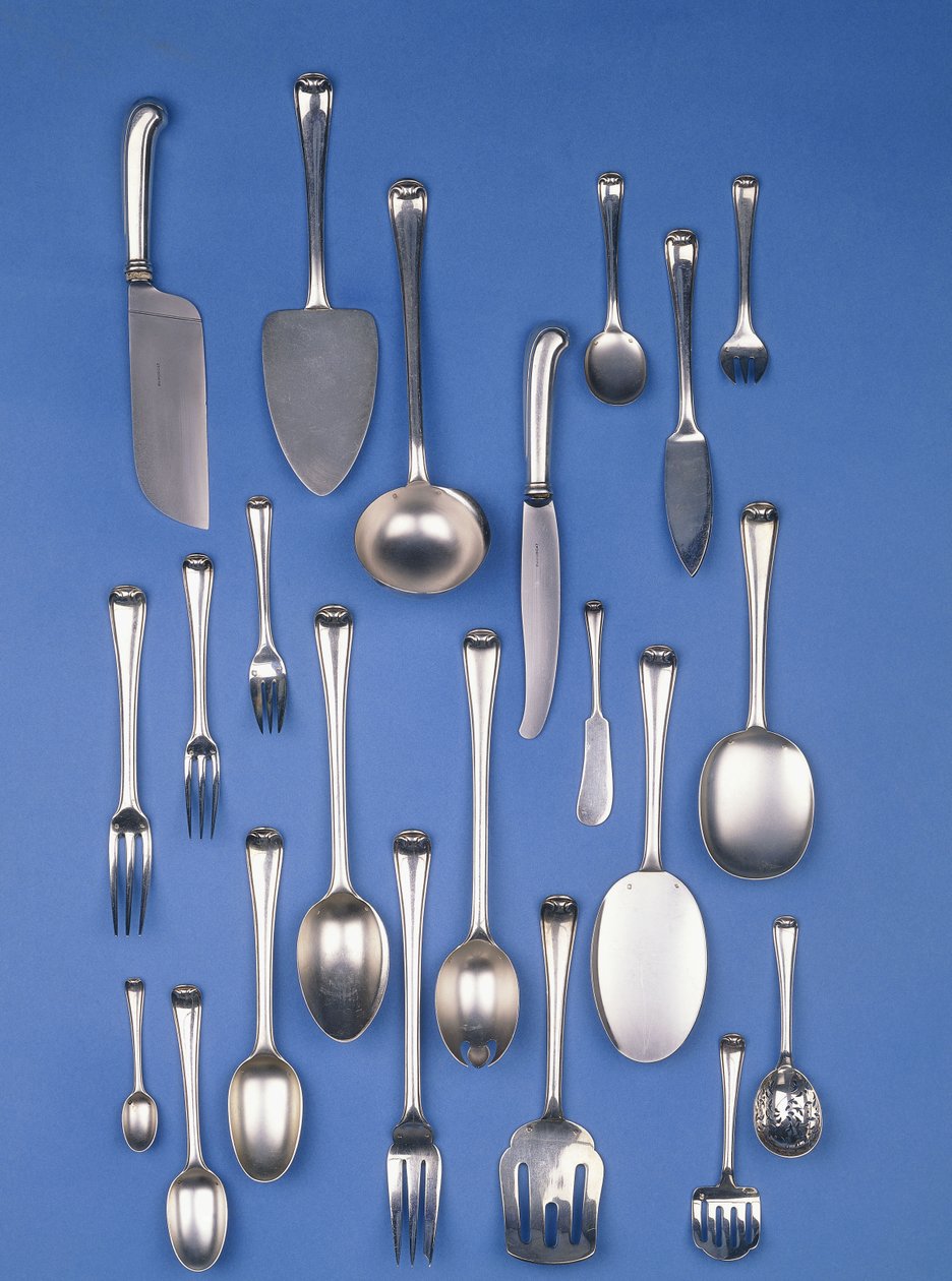Del av ett silverbestickset (silver) av Jean Elysée Puiforcat