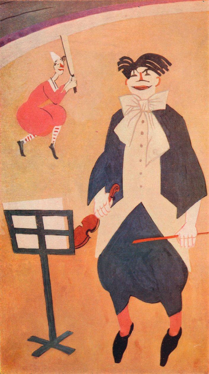 Clownen. Väggdekoration i Boulestins Restaurant, London, c1927 av Jean Emile Laboureur
