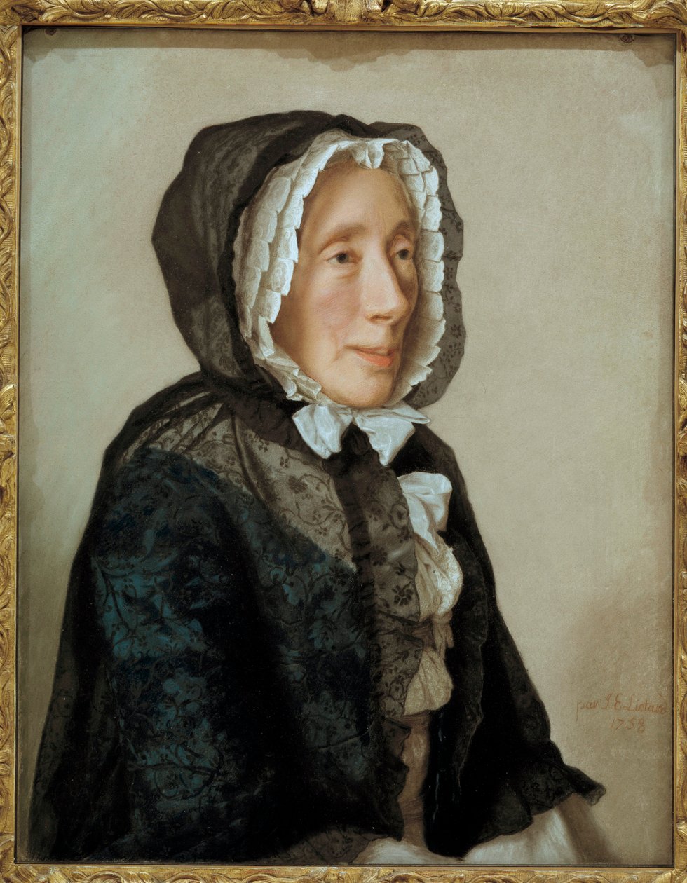Porträtt av fru Tronchin. Målning av Jean Etienne Liotard (1702-1789) Ec. Följ. av Jean Étienne Liotard
