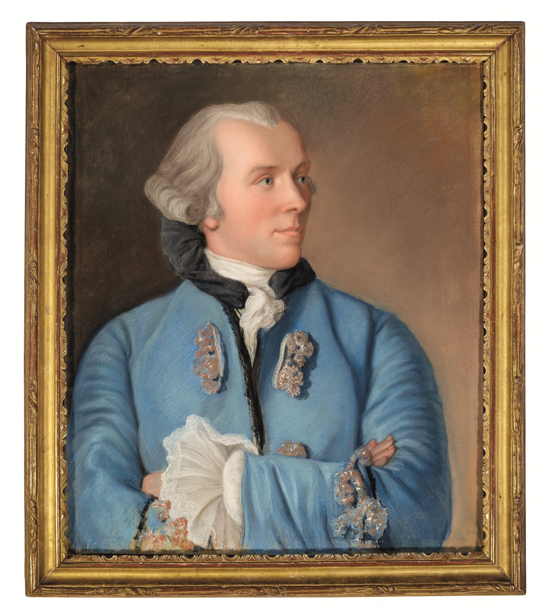 Porträtt av Philibert Cramer (pastell på blått papper, monterad på duk) av Jean Étienne Liotard